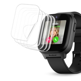 Tznzxm [6 Pack] for JrTrack 5 Kids smartwatch screen protector, Case Friendly HD Clear [Anti-Scratch] [Bubble Free] [Anti-Fingerprint] PET Film for JrTrack 4 Kids Smart Watch by Cosmo 1.4"