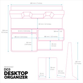 BRAINWAVZ Laptop Stand for Desk with Pen Holder & Phone Stand - All in One Organizer, Reduce Desktop Clutter