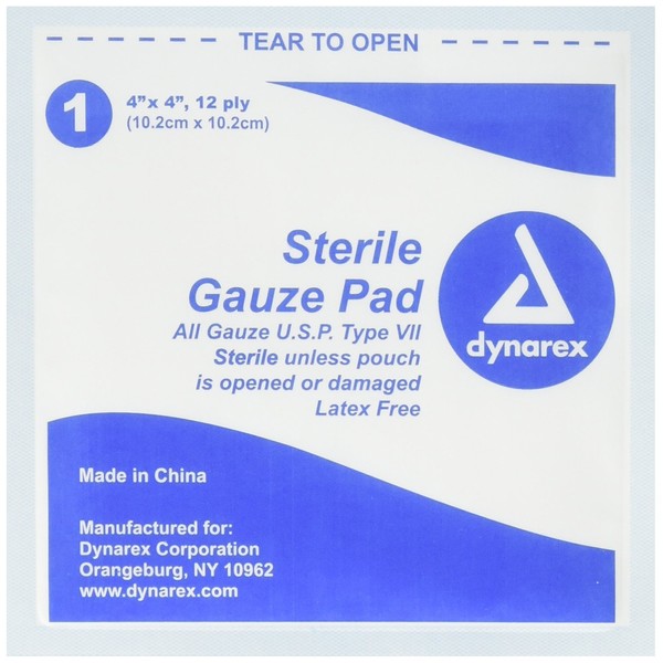 Medique Gauze Pad, Sterile, 12 Ply Cotton, PK25, 62073, 4" x 4"