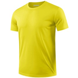 EKLENTSON Men's Rashguard T-Shrits UPF 50+ Sun Protection Tops Quick Dry Diving Swimming Surfing Shirts Yellow,XL