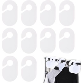 Coollooda Clothes Dividers 10 Pcs Size Dividers Blank Clothes Rack Round Hanger Separator Reusable Wardrobe White Blank Tags White