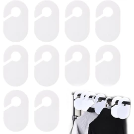 Coollooda Clothes Dividers 10 Pcs Size Dividers Blank Clothes Rack Round Hanger Separator Reusable Wardrobe White Blank Tags White