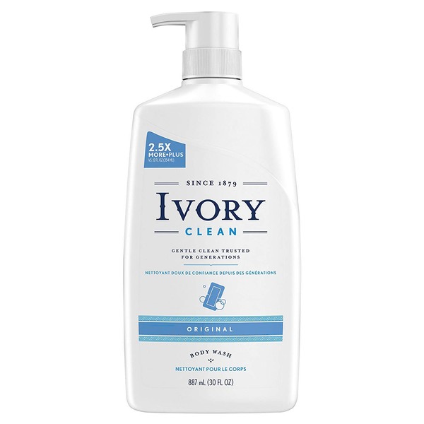 Ivory Clean Body Wash Pump Original, 30 Fl. Oz. (Pack of 2)