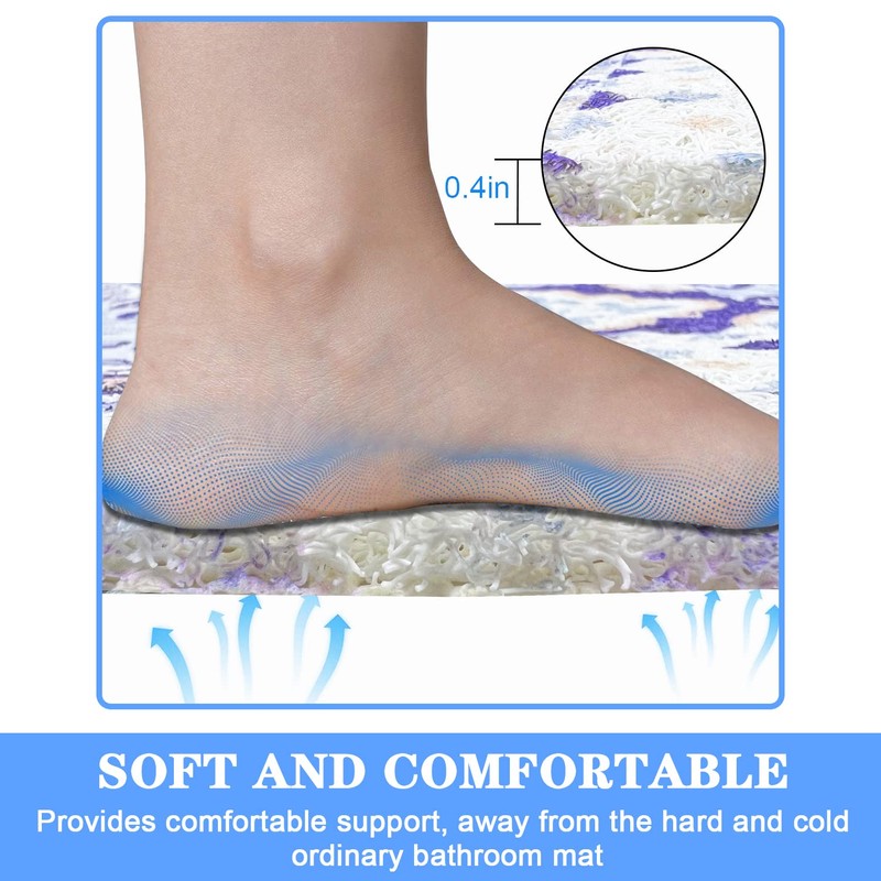 Non-Slip Shower Mats Square, Soft Comfort Textured PVC Loofah Bathroom