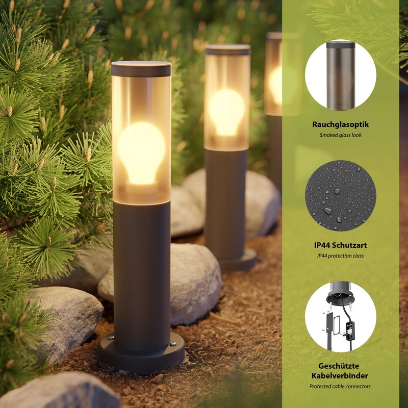 ledscom.de Poru Path Light / Bollard Light for Outdoor Use,