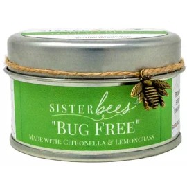 Sister Bees Beeswax Candle - Bug Free (with Citronella & Lemongrass) 6oz
