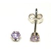 Arranview Jewellery Sterling Silver 3 mm CZ Stud Earrings Lavander