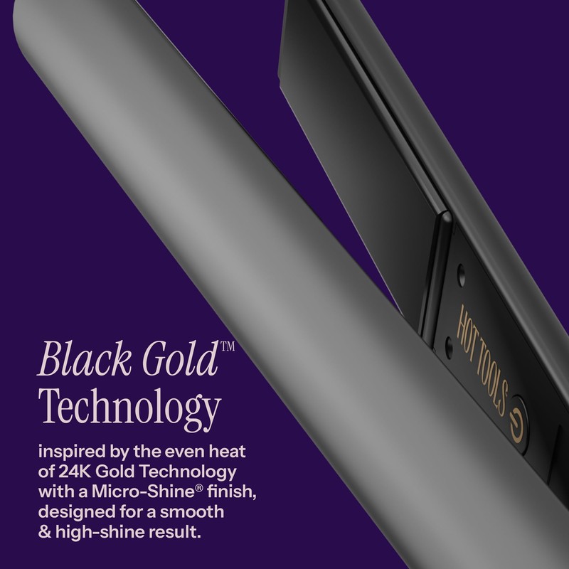 HOT TOOLS Black Gold Ionic 1 1/4 Inch Flat Iron,