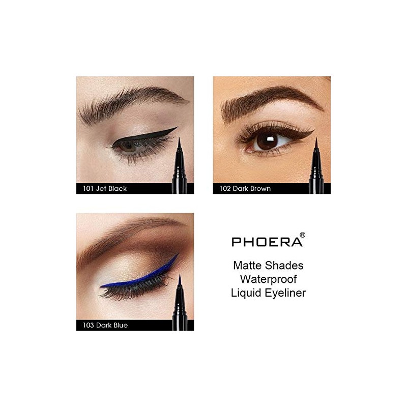 AQUAPURITY PHOERA® WATERPROOF LIQUID EYELINER PEN BROWN BLACK AND 4