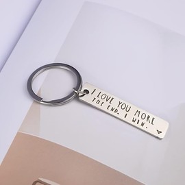 Pair of Valentines Keyrings – 'I Love You' Heart & Key Chain Ring – Funny Couples Keychains, Cute Love You Gifts for Boyfriend, Girlfriend, Husband, Wife – His and Hers Gifts Key Rings