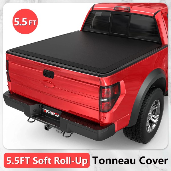 TOPRONE Soft Roll-Up Tonneau Cover for 2015-2025 F150 5.5FT 67.1"