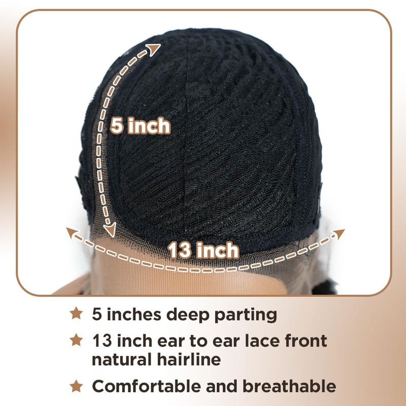 NOBLE Lace Front Bob Wigs Side Part Straight Bob Wig