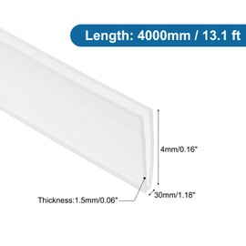 PATIKIL U Channel Edging Trim, 13.1 ft Sheet Metal Edge Guard Protector Rubber Edge Trim Air Sealed Seal Strip for Panels Car Doors Steel Plates Table Corners,1.18" Wx0.06 T0.16 H,Clear