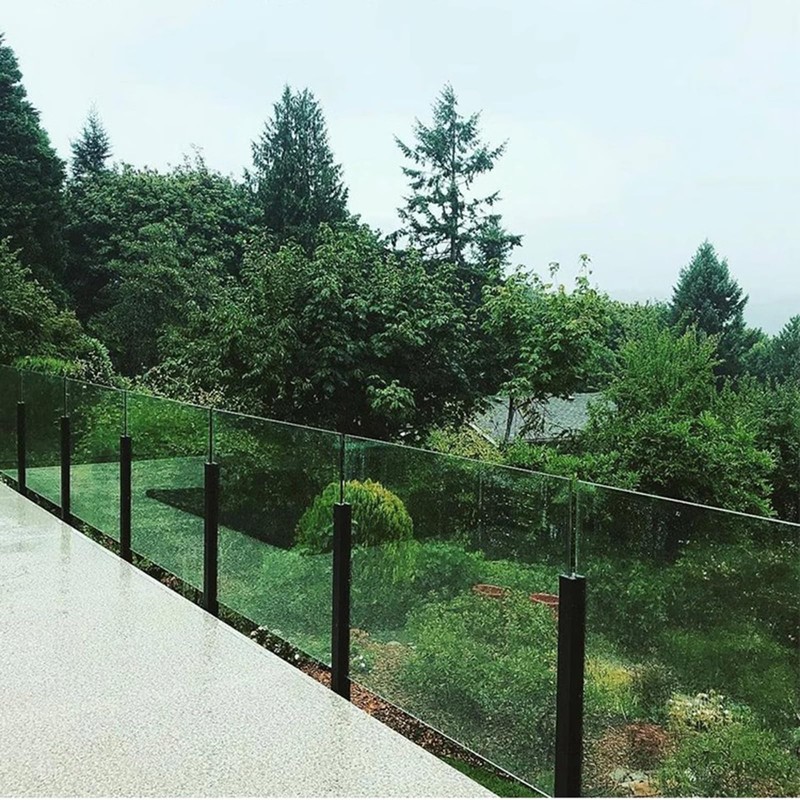 Cvter Glass Railing Post, 24-47 in, No-Punch / 304 Stainless