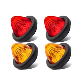 2 Amber + 2 Red Ledvillage 2 Inch 12V DC Beehive Cone LED Clearance Marker Light with Grommet for Truck Trailer Pickup Tractor 10 Diodes OL12 [Pack of 4]