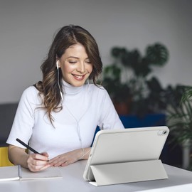 Vobafe Vobafe Case for iPad (A16) 11th 10th Generation Case (Model: 2025/2022, 11/10.9 Inch), Flexible TPU Back & Trifold Stand, Protective Cover with Pencil Holder, Auto Wake/Sleep, Light Grey