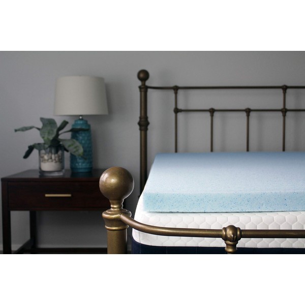 Lounj Gel Memory Foam Mattress Topper, Made in USA (Queen)