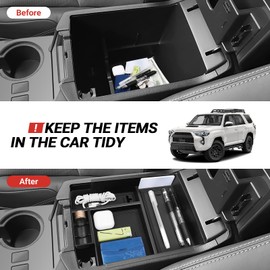 Hellet 2PCS Center Console Hidden Box Organizer Compatible with Toyota 2010-2020 2021 2022 2023 2024 4Runner Interior Accessories Glove Box Organizer