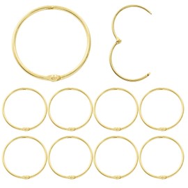 Coufce 10 Pack 2 Inch Loose Leaf Binder Ring Gold Metal Nickel Plated Steel Keychain Key Rings Flashcard Rings Index Card Rings Paper Rings Book Rings Bulk for School Office Home