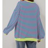 DUOEASE Pullover Women's Striped Oversize Pullover Long Sleeve Autumn Crew