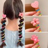 Pack of 7 Colourful Hair Bobbles, Phone Cable Hair Bobbles,