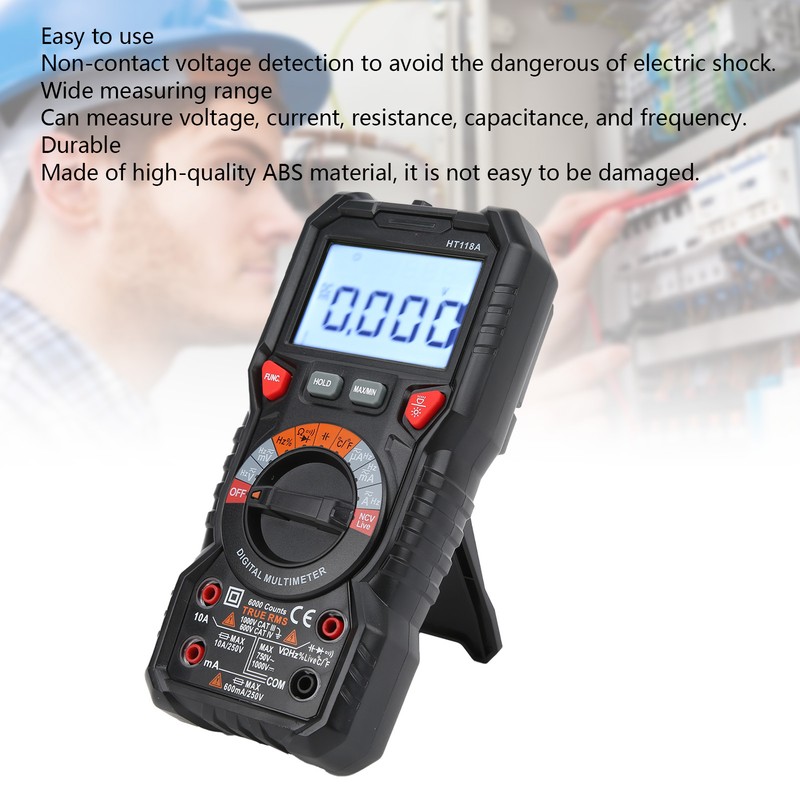 HT118A Digital Multimeter Automatic Range MultiFunction Voltage Tester Current Meter
