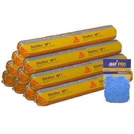 AWF PRO Gloves for Sikaflex NP1 White 20oz Polyurethane Sealant – Non Sag, Flexible, Elastomeric Acoustic Sealant, Pack of 10