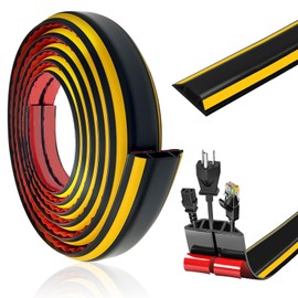 Cable Duct Floor, 3 Metre Floor Cable Duct, PVC Floor Cable Bridge, Floor Cable Cover, Floor Cable Protection for Home, Offices, Power Cord, Workshop, Warehouse, Concert etc., Black