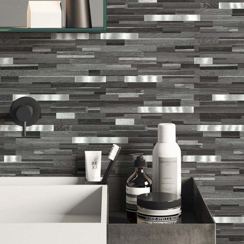 Midcard 10 Sheets Peel and Stick Backsplash PVC Wall Tile,for