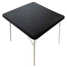 Monibana Cocktail Fitted Spandex Stretch Square Table Covers Caps Elastic Square Tablecloth Black Table Topper 36x36 Inch