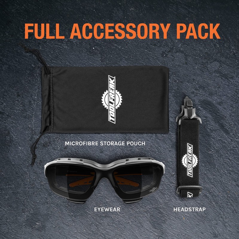 ToolFreak Spoggles Safety Glasses, Anti Glare Distortion Free Smoke Tinted