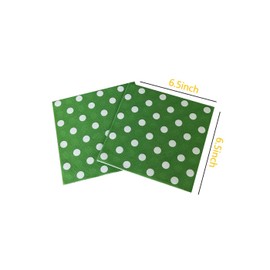 AYAROS 40pcs Green Polka Dots Guest Disposable Dinner Napkins Paper Hand Easter Cocktail Picnic Napkins for Wedding Baby Shower Birthday Graduation Party Supply 6.5"