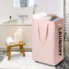 Goodpick Laundry Hamper with Wheels, 75L Collapsible Laundry Basket on