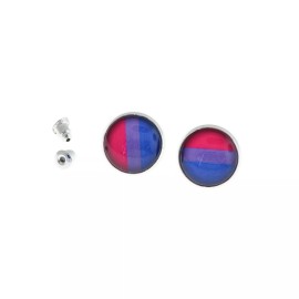 Unbranded Stainless Steel Earrings - Bisexual Pride Studs - 15mm - 2 Pieces 1 Pair - ER189