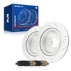 KAX Rear Brake Kit, Drilled and Slotted Brake Rotors, Ceramic