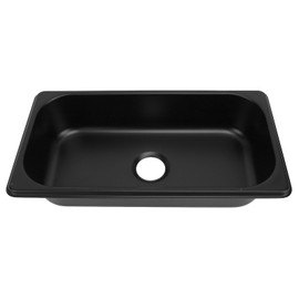Drop In Kitchen Sink, 12.8x6.93x2.56inch Rectangle Undermount Bar Sink with 40mm Outlet, Rubber Gasket, Efficient Drainage Stainless Steel Sink Single Bowl for RV Kitchen (Black)
