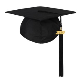 Newrara Graduation Unisex Matte Adult Graduation Cap with Tassel (Black)
