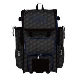 Boombah Rolling Superpack 2.0 3DHC Baseball/Softball Gear Bag - 23-1/2" x 13-1/2" x 9-1/2" - Black/Royal - Telescopic Handle - Holds 4 Bats - Wheeled Version