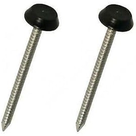 250 x UPVC 30mm Poly Top Pins Nails Plastic Headed Stainless Steel Fascia Fixings (Black) CP Plastics