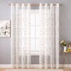 MIULEE 2 Panels Brown Leaves Embroidered Sheer Window Curtains Beautiful