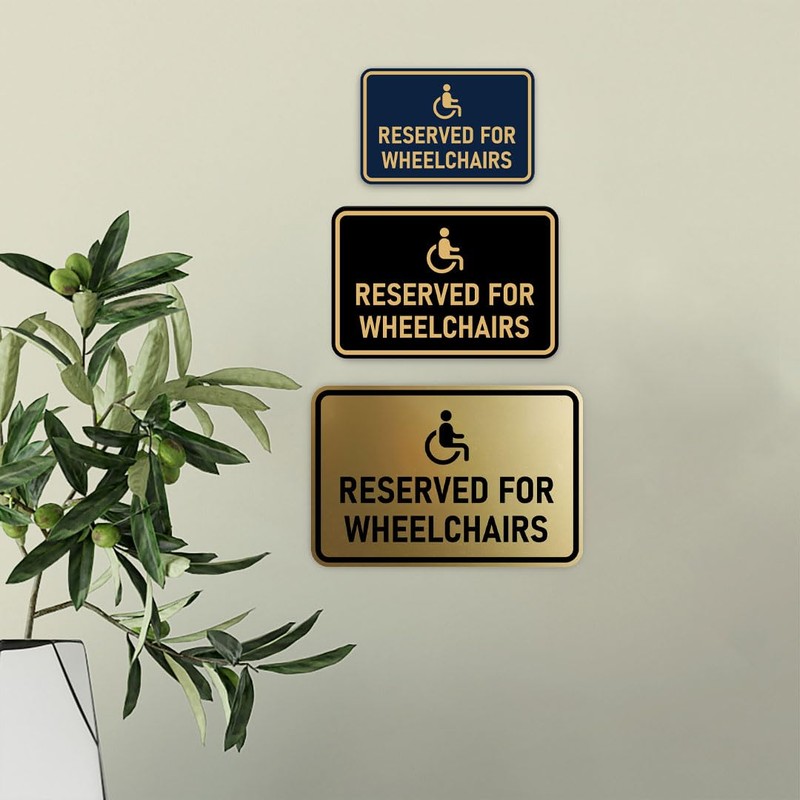 Signs ByLITA Classic Framed Reserved for Wheelchairs Sign (Blue) -
