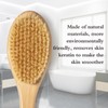 Bamboo Long Handle Back Scrubber Brush,Dry Body Scrubber for Dry
