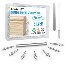 Aifeier ET 300Pcs Double-Head Skirting Thread Seamless Nail with 3Pcs Sleeve Barrels Tool, Invisible Security Non-Marking Double-Sided Traceless Board Fasteners Screws for Wood Baseboards