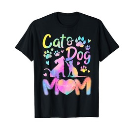 Cat Mom Dog Mom Girl Women Mother's Day Pet Lover Tie Dye T-Shirt
