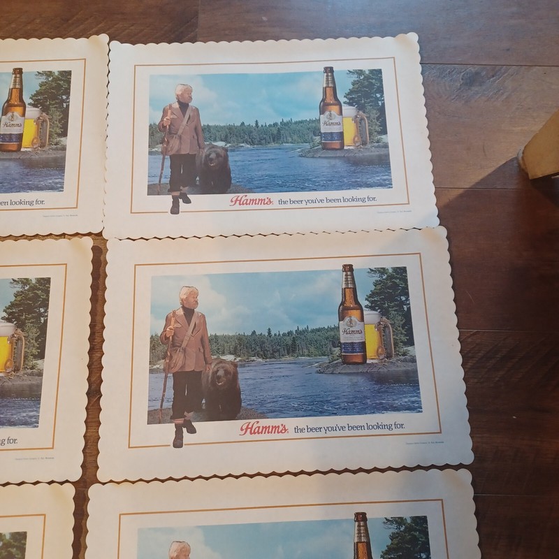 Hamm's Set of 12 Hamm’s Beer VINTAGE Paper Placemats New