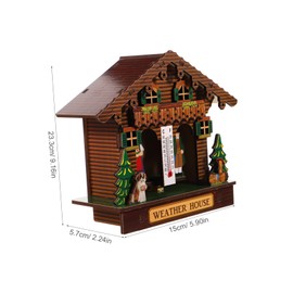 CAXUSD Classic Analog Weather Station Barometer Thermometer Hygrometer Probe Wall Thermometer for Home Dec