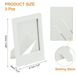 uxcell 3 Pcs Mini Picture Frames 2.4 x 3.5 Inch Rectangle Photo Frame, Grey