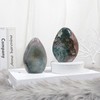 Sportmusies Natural Ocean Jasper Stone Self-Standing Centerpiece Desk Table Home