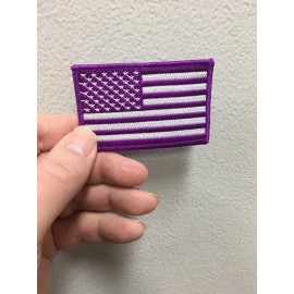 UNITED STATES AMERICAN FLAG PURPLE & WHITE FLAG PATCH