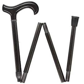 Royal RC Canes Folding Carbon Fiber Derby Walking Cane with Adjustable Carbon Fiber Shaft